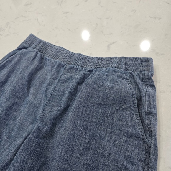 Lands End Womens Mid Rise Elastic Waist Pull On Shorts Blue Size 10 Cotton Blend - Picture 2 of 7